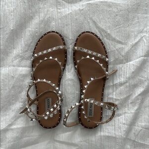 Steve Madden Studded Sandals - Brown and Silver